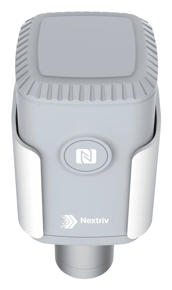Nextriv Sense CO₂ Industrial widziany od góry — zwarta obudowa z osłoniętym wlotem pomiarowym