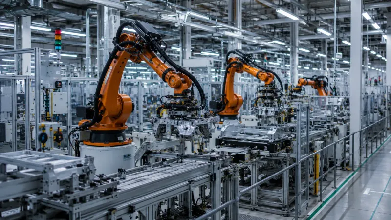 Hala produkcyjna z linią technologiczną