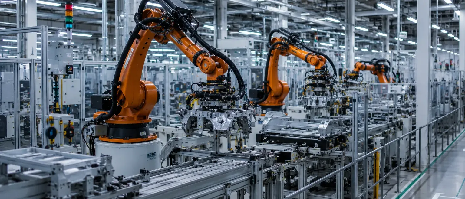 Hala produkcyjna z linią technologiczną