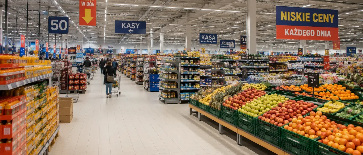 Regały chłodnicze w sklepie spożywczym pod stałym monitoringiem temperatury